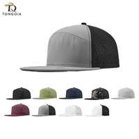 Gorra Trucker Deportiva Vintage de 6 Paneles con Malla de Sarga Perforada a Láser Personalizada, 100% Poliéster Impermeable, para Golf y Béisbol, con Bordado