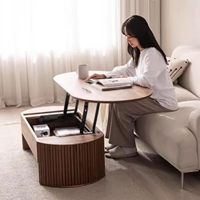 Ensemble de tables basses modernes en bois avec plateau relevable, table d'appoint pour salon, meubles de maison personnalisables