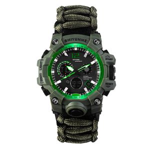 Bracelet de montre de survie en plein air Wilderness Survival avec boussole Flint Fire Starter Paracord - Product Image 6