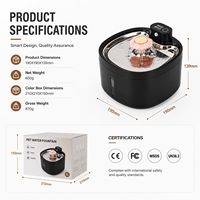 Fontaine à eau pour animaux de compagnie en acier inoxydable 2,6 L, 3 modes de débit, induction, ultra silencieuse, pour intérieur