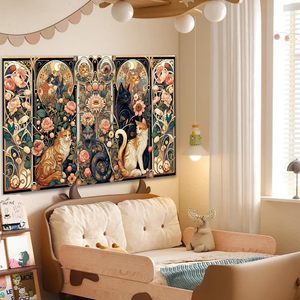 Tapiz de pared bohemio Hippie, Mandala naranja Vintage, decoración de arte Floral, tapices bohemios indios para dormitorio, Halloween estético - Product Image 5