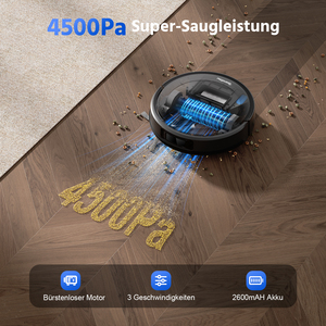 Aspirateur robot Teendow à forte puissance d'aspiration, avec fonction serpillière, application Wi-Fi, laser LDS, pour sols durs et poils d'animaux - Product Image 2