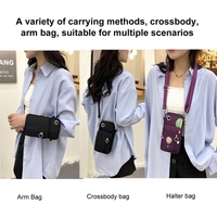 Mini sac bandoulière pour téléphone portable, portefeuille vertical, pochette à fermeture éclair pour poignet, étui pour téléphone