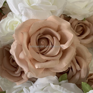 E-577 kualitas tinggi dekorasi rumah pernikahan bunga mawar buatan 3 kepala buket mawar bunga semak bunga mawar sutra - Product Image 6