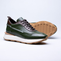Chaussures de Sport Homme de Marque en Gros Direct Usine, Baskets Respirantes et Antidérapantes avec Tige en Cuir de Vachette et Semelle Extérieure en Caoutchouc