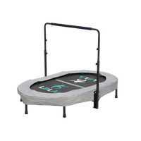 Mini trampoline rectangulaire pliable Tianxin personnalisé avec poignée en U et tissu PE pour la maison et la salle de sport