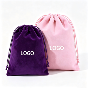 Wholesale Velvet <b>Drawstring</b> Pouch Custom Logo Velvet <b>Drawstring</b> Jewelry <b>Bag</b> Cosmetic Storage Pouch <b>Small</b> Gift Packaging <b>Bag</b> - Product Image 3