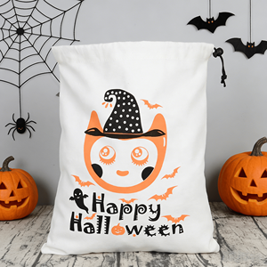 Sacs cadeaux à cordon pour bonbons et bijoux, thème Halloween, pour fêtes de Noël et Halloween, vente en gros, nouveauté - Product Image 1