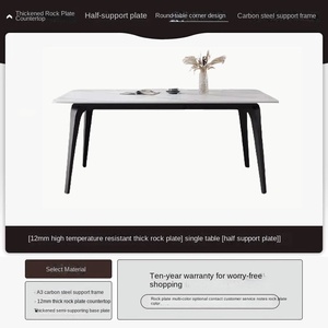 Meubles de salle à manger modernes, <span class=keywords><strong>table</strong></span> à manger <span class=keywords><strong>rectangulaire</strong></span> nordique de luxe légère avec plateau en dalle de roche et pieds en métal, pour 4 ou 6 <span class=keywords><strong>personnes</strong></span> - Product Image 6