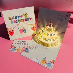 New 3D Happy <b>Birthday</b> <b>Card</b> Funny Cartoon Letters Children's Gift Paper Advanced Music Lighting Arrangement - Product Image 4