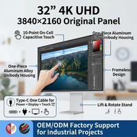 Moniteur LED 4K de 32 pouces, écran LCD en aluminium CNC, IPS anti-reflets, écran d'ordinateur de bureau pour le bureau, fabricant OEM
