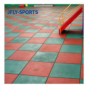 Dalles en caoutchouc emboîtables haute résistance, surface antidérapante, antichoc, revêtement de sol de sécurité pour aire de jeux extérieure, résidence et communauté - Product Image 1
