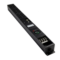 PDU intelligent industriel 80A triphasé 415V 240V C19 12 prises avec disjoncteur magnétique hydraulique, IPDU mesuré et commuté pour serveur HPC AI GPU