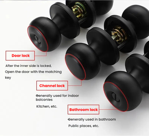 Loquet à Bille Antivol en Acier Inoxydable, Finition Noire, pour Appartements, Chambres, Écoles, Hôtels, Entrées - Product Image 6