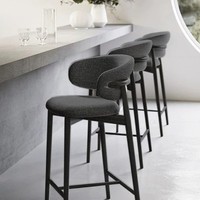 Chaise haute de bar en bois de style européen moderne et luxueux, tabouret de bar en bois moderne pour salle à manger, salon, comptoir, cuisine