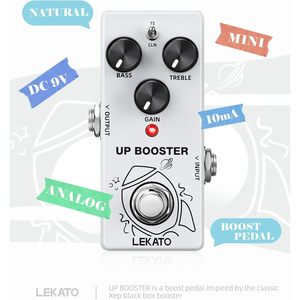 Pedal de Guitarra Lekato Up Booster, True Bypass, Efecto Clean Boost, Cuerpo Metálico, Pedal para Guitarra Eléctrica - Product Image 6