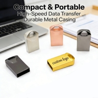 Mini clé USB en métal 2.0 1 Go 2 Go 4 Go, clé USB en métal avec logo personnalisé pour cadeau d'entreprise