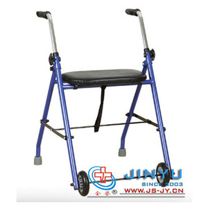 Jinyu Foldable Aluminum Alloy <b>Walker</b> With Wheels Blue For <b>Elderly</b> And Disabled Rehabilitation Support - Product Image 1