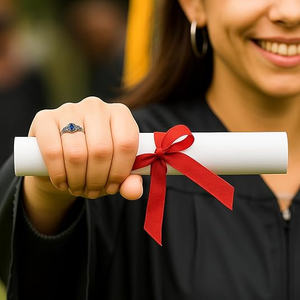 宝石付き女性男性用3Dプリント真鍮クラスリングエレガントな誕生石彫刻卒業リング - Product Image 6