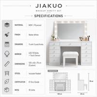 Table de Maquillage Multifonctionnelle en Gros, Coiffeuse Moderne avec Tiroirs de Rangement et Miroir Lumineux pour Chambre à Coucher