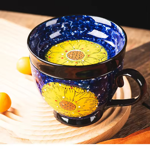 Hot Sale Ceramic Coffee Cup Set Lid Spoon Couple Japanese Rustic Stoneware Design Dishwasher Microwave Safe Sustainable Reusable - Product Image 6