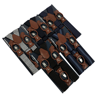 Bretelles universelles vintage à rayures de 2,5 cm avec clip, 100 % polyester, boucle en fer, pour garçons et filles, taille personnalisée, automne BY3803