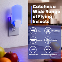 Trampa para moscas LED UV mejorada 2025, potente atrapamoscas para interiores, matamoscas reutilizable para el hogar, la Oficina y la cocina