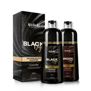 OEM özelleştirmek fabrika satış Outlet toptan 400ml Kooswalla kalıcı saç boyası şampuan H siyah saç boya şampuanı
