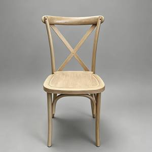Light Natural Oak Color Plastic Cross Back <b>Dining</b> <b>Chair</b> <b>Stackable</b> X-Back <b>Chair</b> for Wedding Banquet Restaurant - Product Image 1
