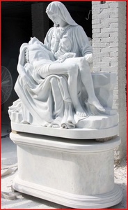 <span class=keywords><strong>Esculturas</strong></span> de piedra religiosa de fábrica China, tamaño real, estatuas de pieta de mármol blanco - Product Image 4