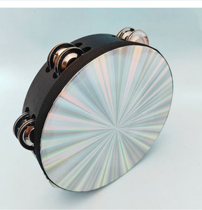 Wholesale Musical Instruments 8 Inch Double Row Dance Party Church Laser Radiant Tambourines Rhythm Reflective Hand Deld <b>Drum</b> - Product Image 2