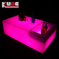 Table d'éclairage extérieur étanche avec LED, mobilier de bar, tables de fête avec seau à glace, table de bar pour événements de fête et discothèques