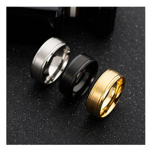 <span class=keywords><strong>Bague</strong></span> classique plaquée or pour hommes, bijoux <span class=keywords><strong>Alliance</strong></span> en acier inoxydable, bagues pour hommes - Product Image 2