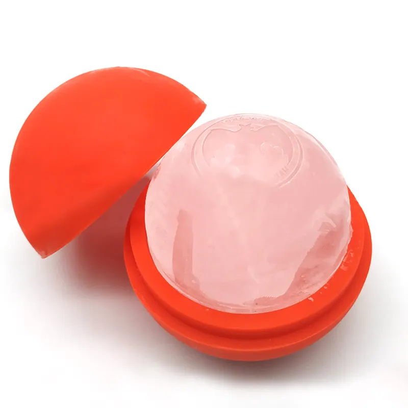 Bpa Free Silicone nero Cube palla di ghiaccio creatore stampo Freezer forma rotonda vassoio per cubetti di ghiaccio con coperchio