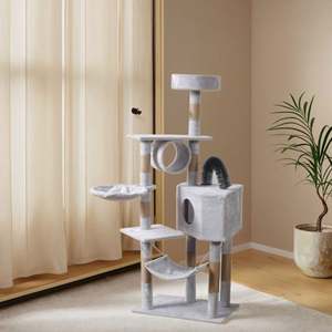 Árbol para Gatos de Madera de Lujo Moderno Personalizado al por Mayor, Torre Grande para Gatos, Muebles para Mascotas, Estilo Cuerda de Sisal, Embalaje en Cartón de Gran Tamaño - Product Image 1