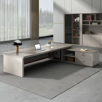 Nuevo Escritorio Ejecutivo Moderno de Lujo en Forma de L, Mesa de Oficina de Madera de Alta Tecnología, Ecológica y Duradera para Directores y Jefes