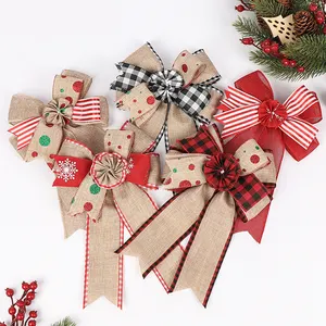 Hersteller Weihnachten Sac kleinen Wired Edge Wired Ribbon Kranz Crafts Party Dekoration Verpackung Weihnachts baum Bogen