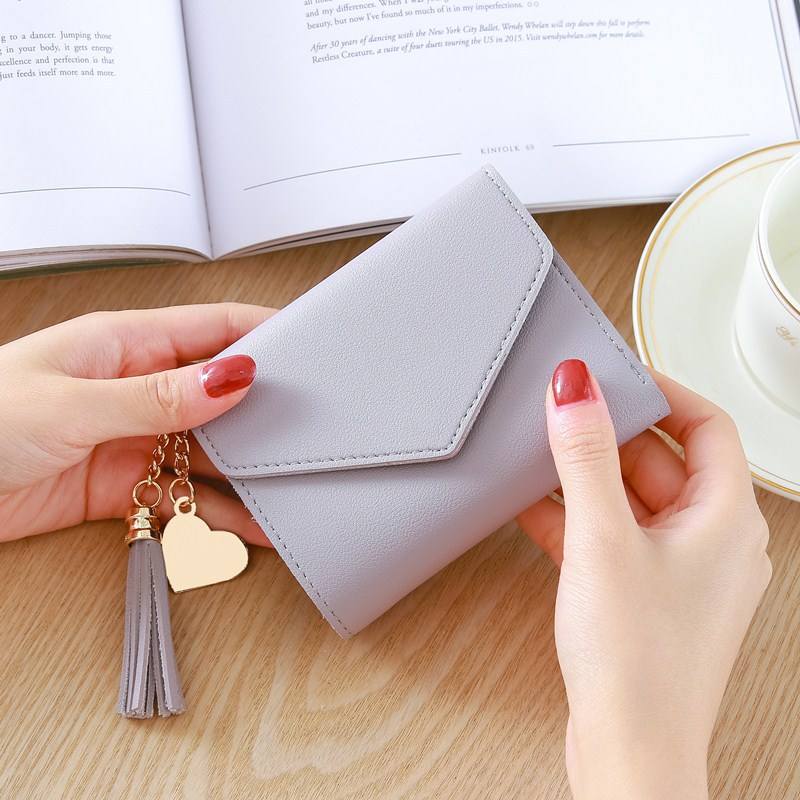 Cheap Short Women Wallets Mini Money Purses Fold PU Leather Bags Female  Coin Purse Card Holder Gift