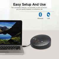 Haut-parleur portable bluetooth, en forme de marguerite avec chaîne, en poly, pour les appels de conférence, avec microphone