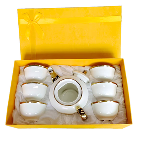 7 Set teiera vendita calda medio oriente Royal Porcelain New Bone China teiera dipinta in oro - Product Image 1