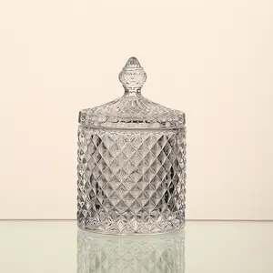 DELI-cristalería para el hogar, diseño único, Pedestal, grande, transparente, de lujo, tarro de caramelo de boda para fiesta