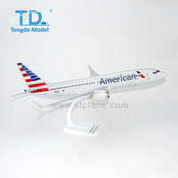 Maquette de jet en plastique American B737 MAX 8 à l'échelle 1/100, 40 cm