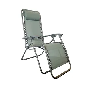 Perabot luar ruangan lipat nol gravitasi, kursi tidur tunggal sandaran dapat disesuaikan kursi lipat