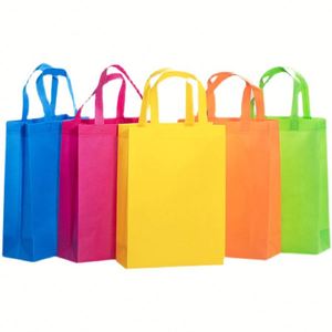 Colorful Non-Woven Tote <b>Bags</b> with Handles <b>Reusable</b> Durable Party Gift <b>Bags</b> Environmentally Friendly Shopping <b>Bags</b> for Birthdays - Product Image 3