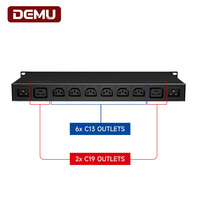 Unité de distribution d'alimentation (PDU) 1U 19 pouces ATS, multiprise de rack, 8 prises, 6 C13, 2 C19, double entrée 16A 4000W, redondante, OEM