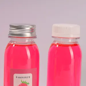 Bottiglie rotonde da 250ml per succo di mela e succo di limone e contenitori con coperchio