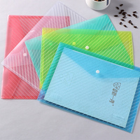 Personnalisé Clair PP Stockage A4 Taille Enveloppe Papier Fichier Test Organisateur Porte-Documents Avec Bouton
