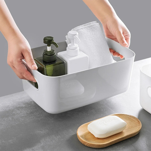 Wholesale Classic Rectangle Plastic <b>Storage</b> <b>Box</b> for Home Organization Dormitory Bathroom Kitchen Sorting Basket <b>Bins</b> Office - Product Image 2