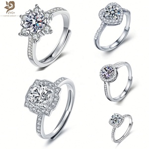 Anillo de Moissanita de Nuevo Diseño, Plata de Ley 925, 1.0ct-2.0ct, VVS, Joyería de Moissanita para Mujer, Boda, Compromiso - Product Image 1