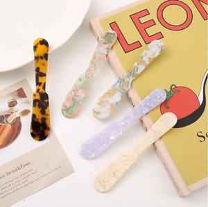 Cuillère à dessert française style rétro, cuillère à gâteau et à glace en acrylique, couteau à confiture et à beurre, ensemble de couverts mignons et adorables - Product Image 5